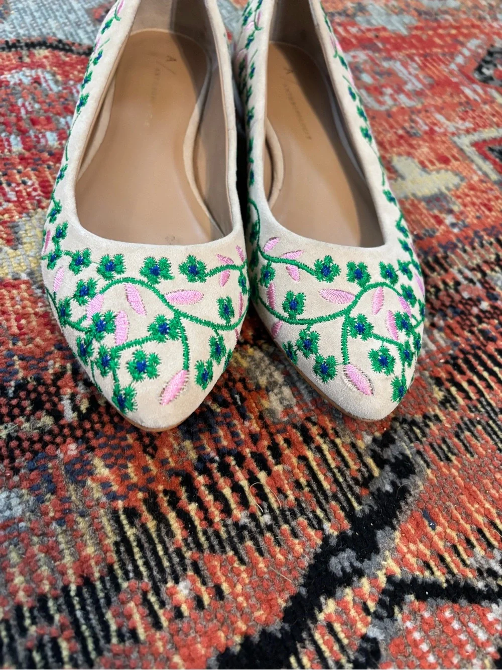 Anthropologie Floral Vine Ballet Flats